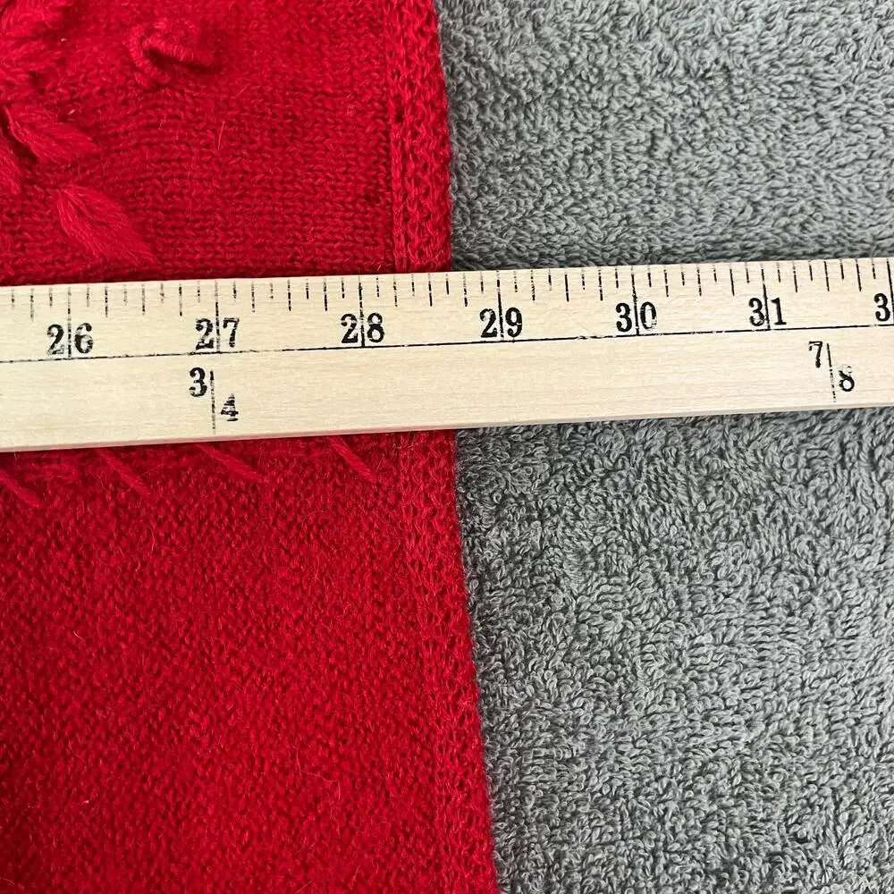 Koret Cardigan Sweater Womens Size 1X Red Knit Wool Button Front Artsy Old Money